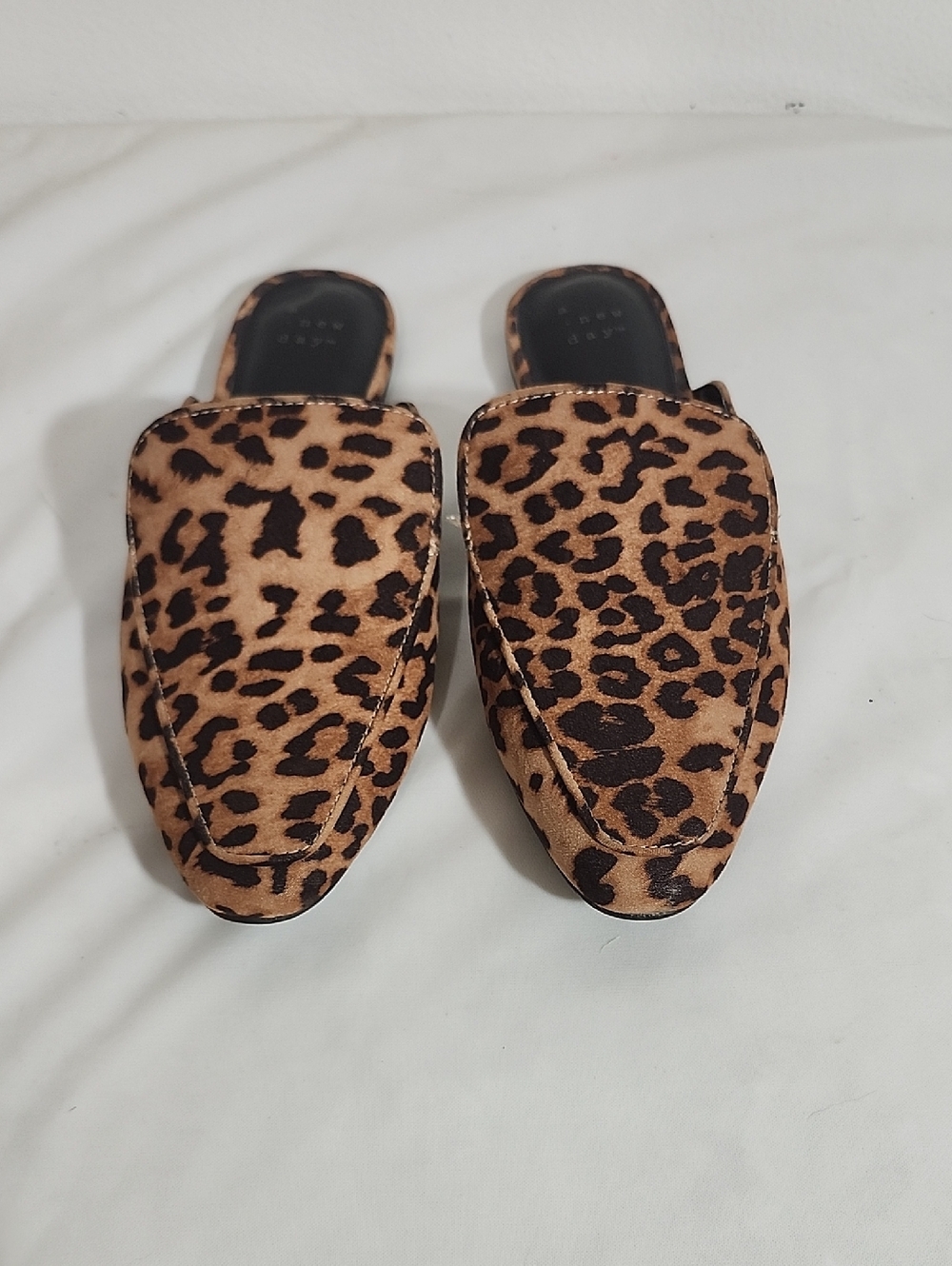 a new day Leopard-Print Slip-On Mules - Tan & Black